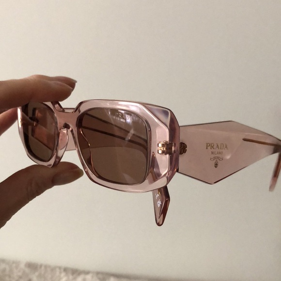 Prada Symbole sunglasses SPR 17W Pink frame Mahoghany lenses - Picture 10 of 13